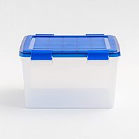 IRIS USA 4Pack 46.6qt WEATHERPRO Airtight Plastic Storage Bin with Lid and Seal and Secure Latching Buckles
