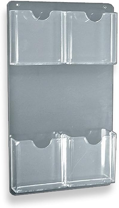 Azar Displays Wall-Mount Brochure Holders, Acrylic, Pack of 2
