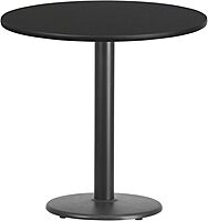Flash Furniture 30'' Round Black Laminate Table Top with 18'' Round Table Height Base