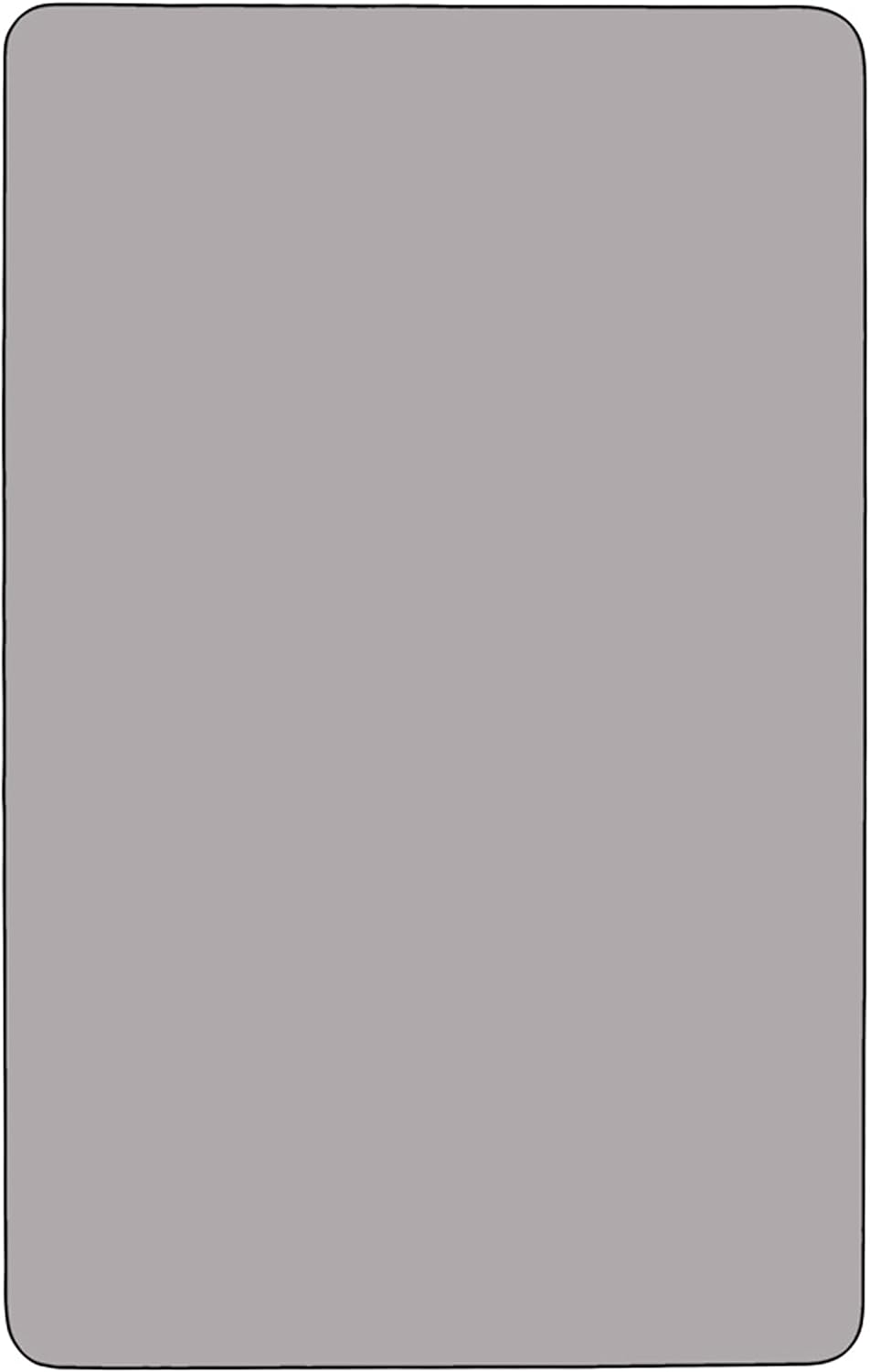 Flash Furniture Wren 36''W x 72''L Rectangular Grey Thermal Laminate Activity Table - Standard Height Adjustable Legs
