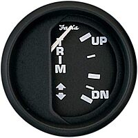 FARIA 12828 Euro Black 2" Trim Gauge for Mercury/Mariner/Mercruiser/Volvo DP/Yamaha '01 and Newer