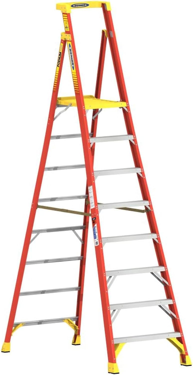 WERNER CO PD6208 Type IA Aluminum Podium Ladder - 8'