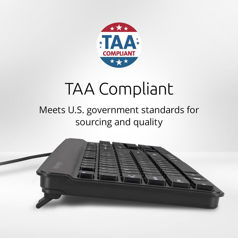 Kensington KB201 Simple Solutions Wired Keyboard, TAA Compliant