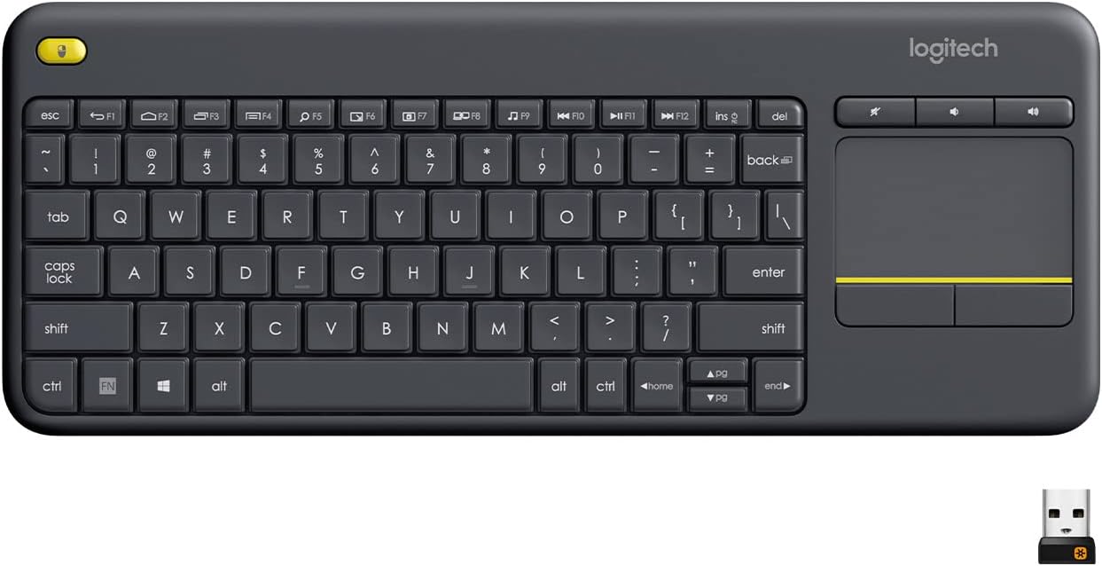 Logitech K400 Plus Wireless Touch TV Keyboard With Easy Media Control and Built-in Touchpad