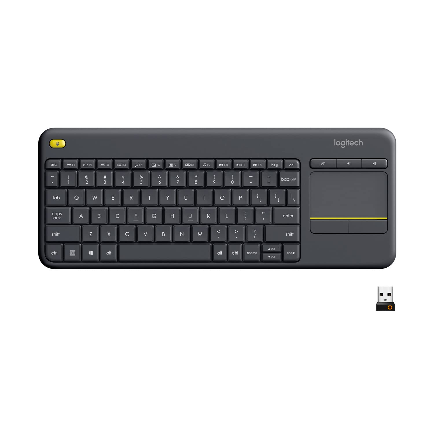 Logitech K400 Plus Wireless Touch TV Keyboard With Easy Media Control and Built-in Touchpad
