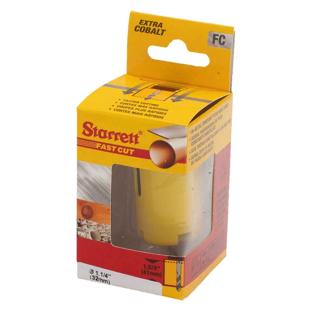 L.S. STARRETT Bi-Metal Fast Cut Straight Pitch Hole Saw with Abrasion Resistant HSS Teeth