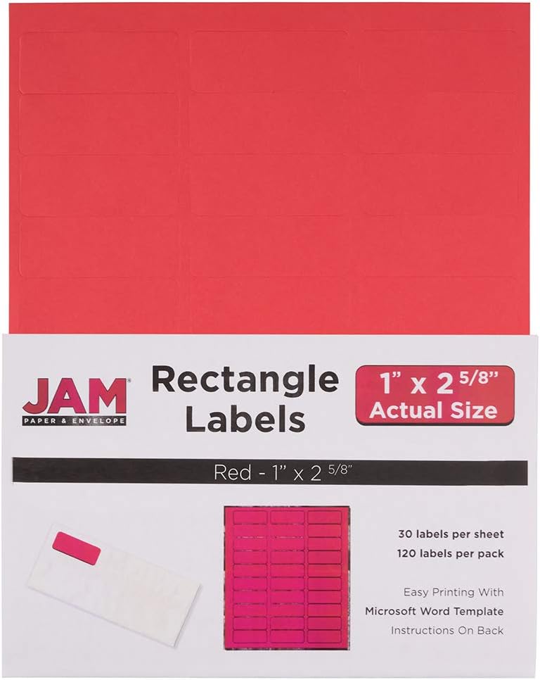 JAM PAPER Mailing Address Labels - Self-Adhesive Rectangular