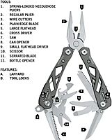 Gerber Gear Suspension 12-in-1 Needle Nose Pliers Multi-tool - Multi-Plier, Wire Cutter