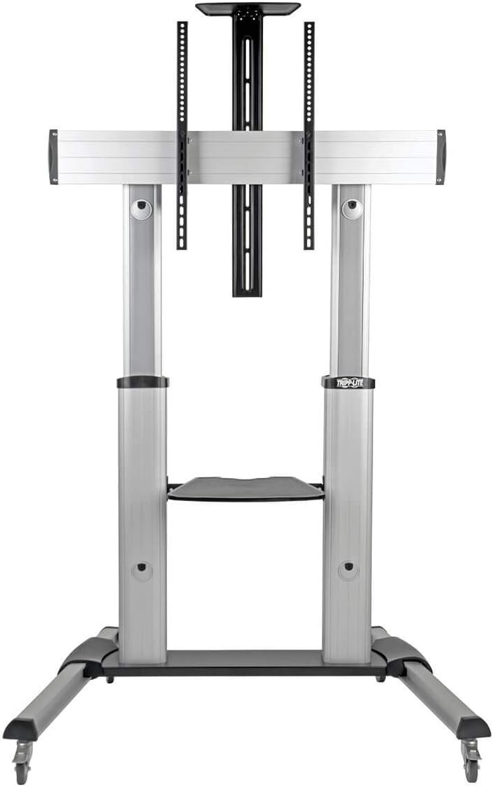 Tripp Lite Mobile TV Stand with Mount, for LED/OLED/LCD Flat Screen Monitors, 60” – 100” Televisions, Shelf & Locking Wheels