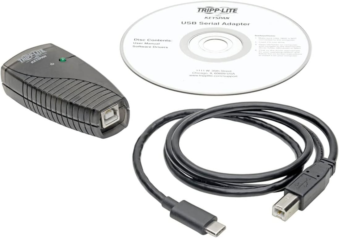 Tripp Lite Keyspan High Speed USB-C to Serial Adapter DB9 RS232 Cable, 3 Feet / 0.91 Meters