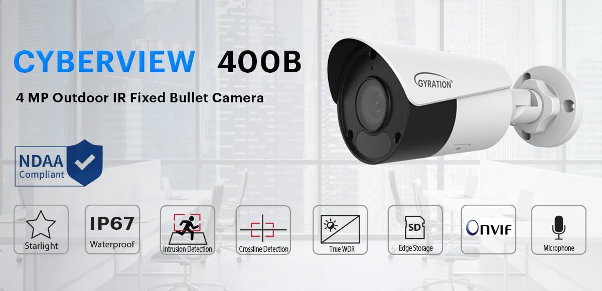 Gyration Cyberview 400B 4 MP Outdoor IR Fixed Bullet Camera