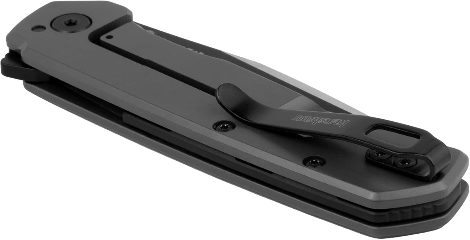 Kershaw Thermal Folding Pocket Knife, 2.95 in Gray PVD Finish Blade, Assisted Opening, Pocketclip, Every Day Carry