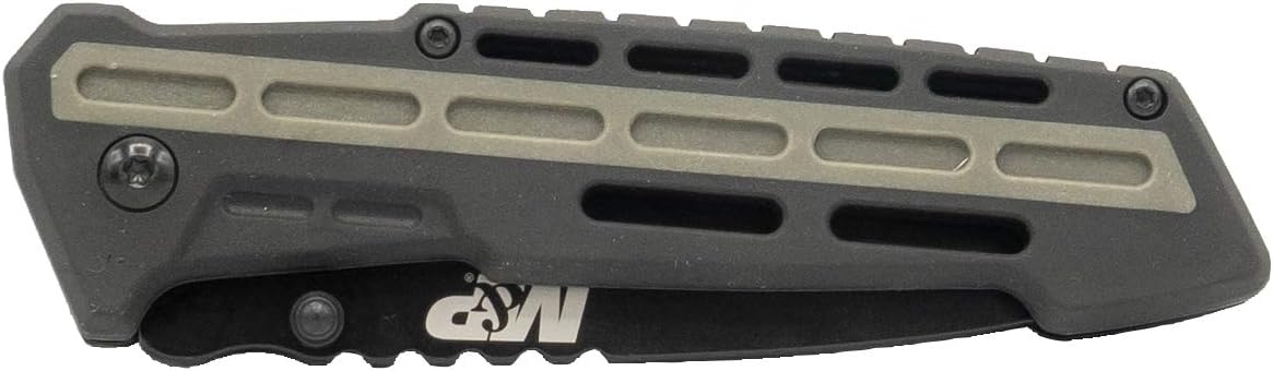 Smith & Wesson M&P AR Overmold 8.2in High Carbon S.S. Folding Knife with 3.5in Serrated Tanto Blade and Rubber Handle