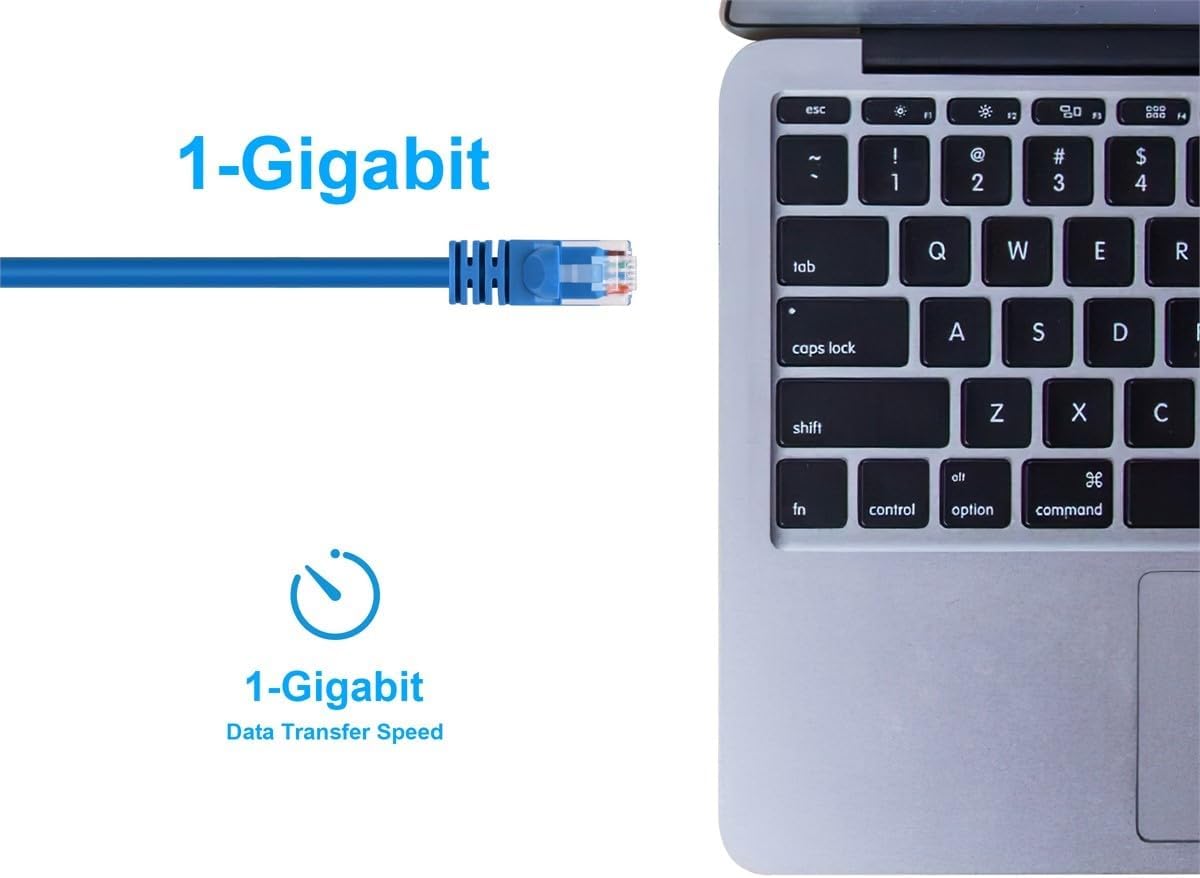 Monoprice Cat6 24AWG UTP Ethernet Patch Cable - Snagless RJ45, 550MHz, Pure Bare Copper