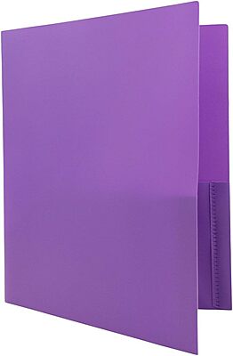 JAM Paper Plastic 2-Pocket POP Folders with Metal Prongs