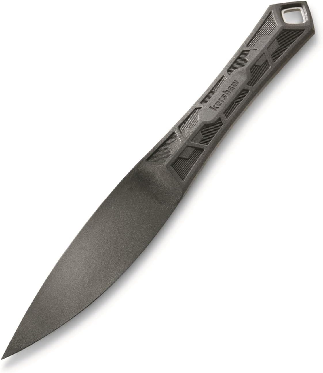 Kershaw Interval Fixed Blade Knife, 3.5 inch Blade Made with PA-66 Nylon, Blunt Edge with Sharp Point, Project Atom, Black