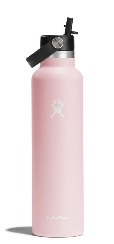 Hydro Flask Water Bottle - Insulated Stainless Steel - Straw Lid, Non Spill, Leakproof 24 Oz Trillium Pink