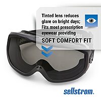 SELLSTROM Odyssey II Wildland Fire Safety Goggles - Anti-Fog, Anti-Scratch Eye Protection, FR Strap, Fits Over Glasses