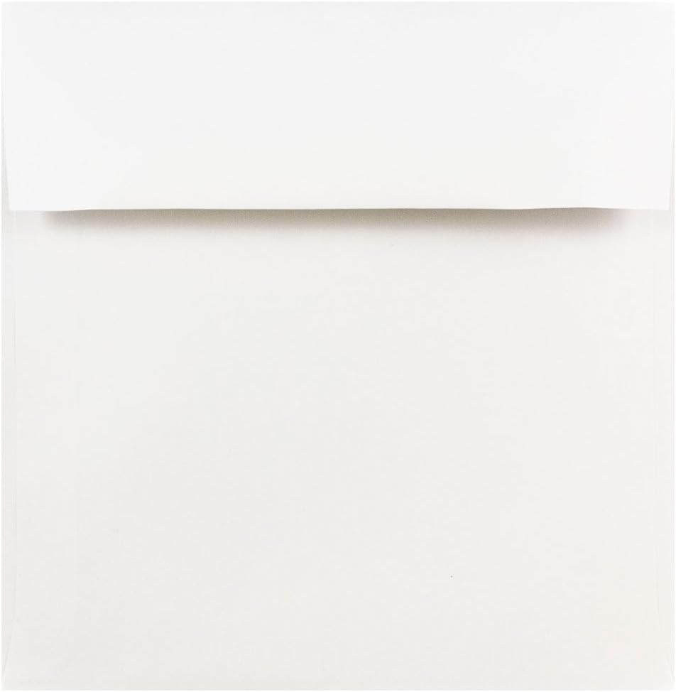 JAM PAPER Square Invitation Envelopes - White - Gummed Seal - 25/Pack