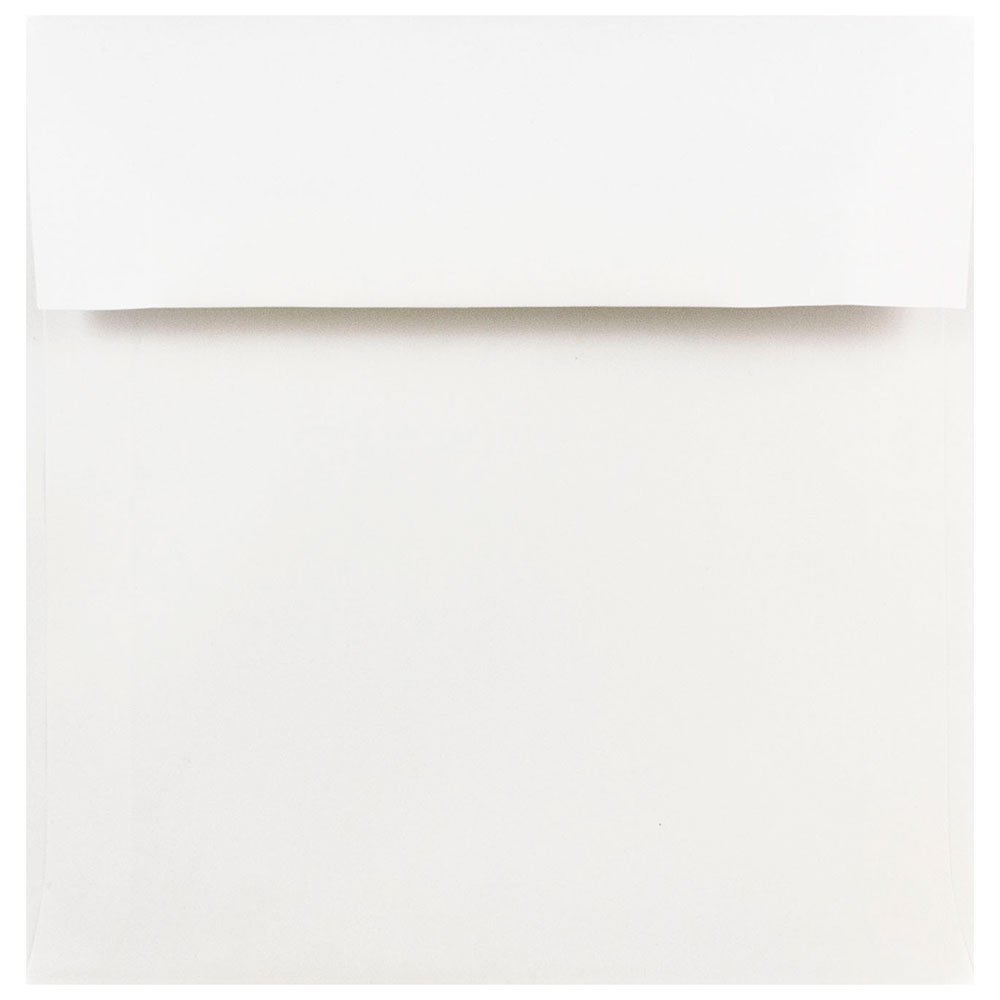 JAM PAPER Square Invitation Envelopes - White - Gummed Seal - 25/Pack