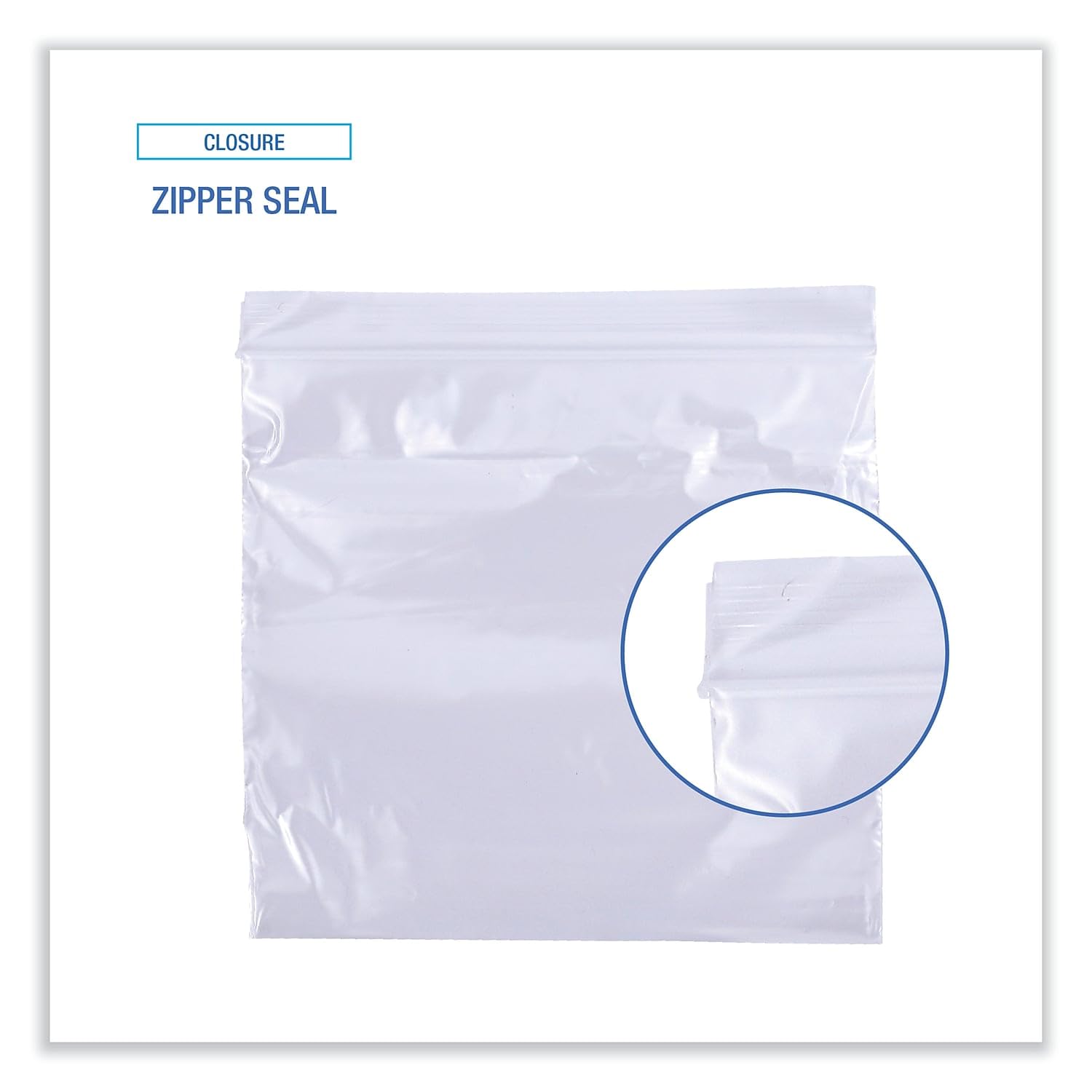 Boardwalk BWKSANDWICHBAG 1.15 mil 6.5 in. x 5.8 in. Reclosable Food Storage Sandwich Bags - Clear (500/Box)