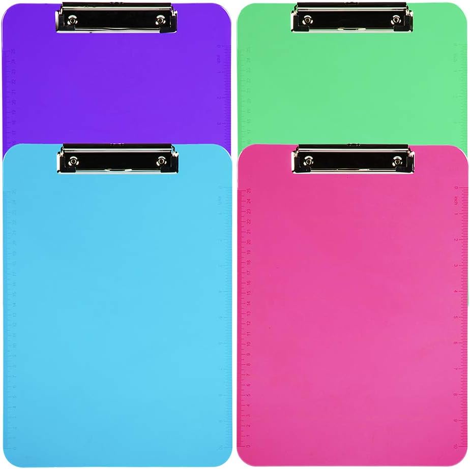 JAM PAPER Plastic Clipboards with Low-Profile Metal Clip - Letter Size