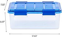 IRIS USA 6Pack 19qt WEATHERPRO Airtight Plastic Storage Bin with Lid and Seal and Secure Latching Buckles