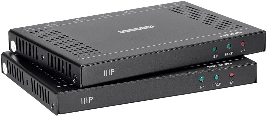 Monoprice 4K Pro HDBaseT Extender Kit, 100 Meters with PoH, RS232, HDCP 2.2, Black - Blackbird Series