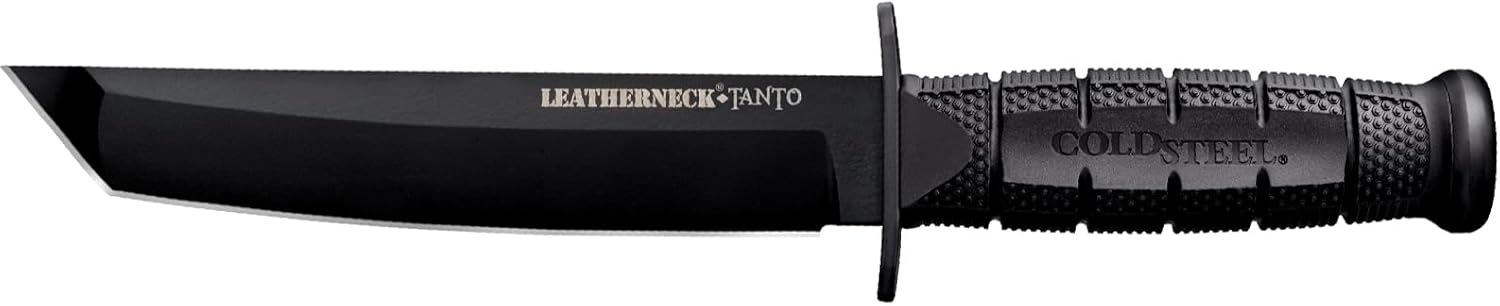 Cold Steel Leatherneck Tanto 7" German D2 Razor-Sharp Blade 5" Kray-Ex Durable Handle Tactical Military Knife withSecure-Ex