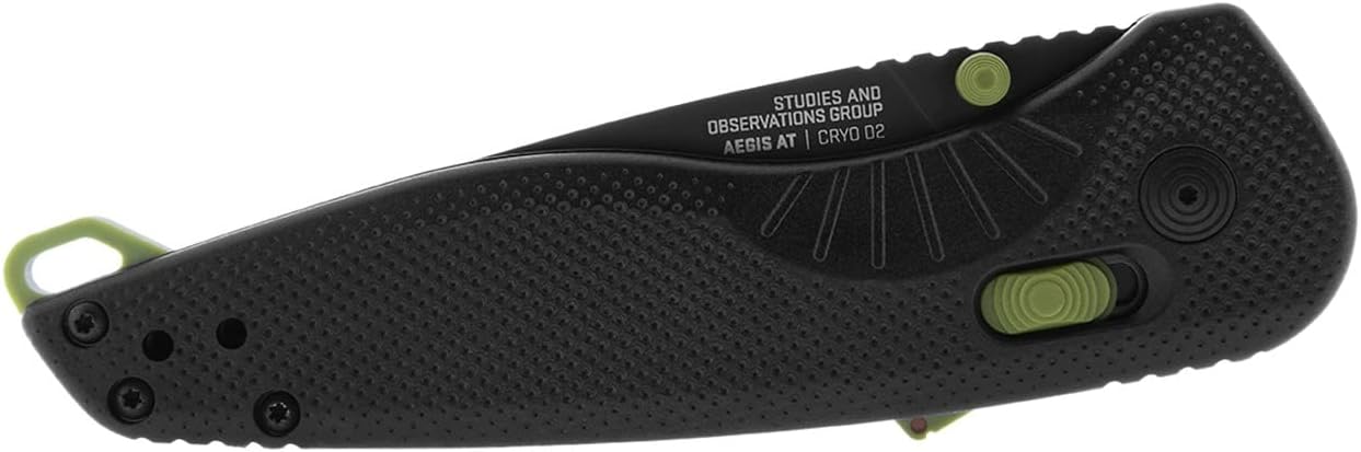 SOG Aegis AT Tanto Assisted Folding Knife, Ambidextrous AT-XR Lock, Heat-Treated D2 Blade, Ergonomic Handle