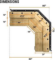 VERSADESK® Foundry Bench 80" x 80" Extra Wide L-Shaped Split-Level Corner Standing Desk | Electric Height Adjustable. 1" Bamboo Surface. USB & USBC Charging Ports. Mobile App Controllable.