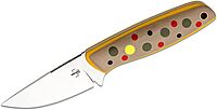 BOKER PLUS BROOK BROWN TROUT Fixed Blade Outdoor Camping and Fishing Knife, Multicolored G10 Handle, VG10 Steel Blade, Kydex Sheath Included