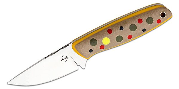 BOKER PLUS BROOK BROWN TROUT Fixed Blade Outdoor Camping and Fishing Knife, Multicolored G10 Handle, VG10 Steel Blade, Kydex Sheath Included