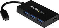 StarTech.com 4-Port USB 3.0 Hub - Powered USB 3.0 Hub - USB-C to 1x USB-C and 3X USB-A Adapter - USB 3.0 (5Gbps) - USB-C Port Expander, TAA (HB30C3A1CFB)