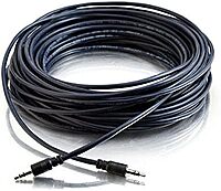 C2G 50ft 3.5mm Stereo Audio Cable with Low Profile Connectors - Plenum Rated - Aux Cable - M/M - 50 ft Audio Cable - 40518