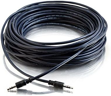 C2G 50ft 3.5mm Stereo Audio Cable with Low Profile Connectors - Plenum Rated - Aux Cable - M/M - 50 ft Audio Cable - 40518