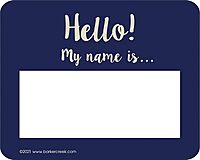 Barker Creek Oh Hello! Name Badges & Self-Adhesive Labels 2-Pack, Multi-Purpose Name Tags, Gift Tags, Labels, and More! 3.5" x 2.75", 90 per Pkg, (4323)