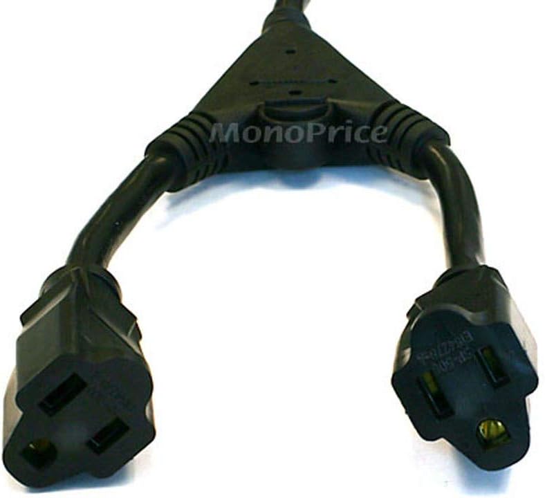 MONOPRICE Power Cord Splitter (NEMA 5-15P to 2x NEMA 5-15R)