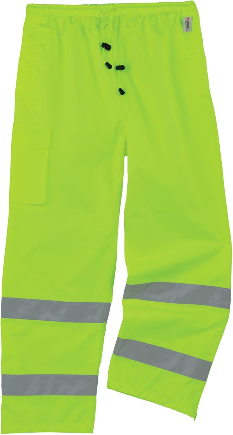 Ergodyne GloWear 8915 Class E Hi-Vis Rain Pants, Medium, Lime