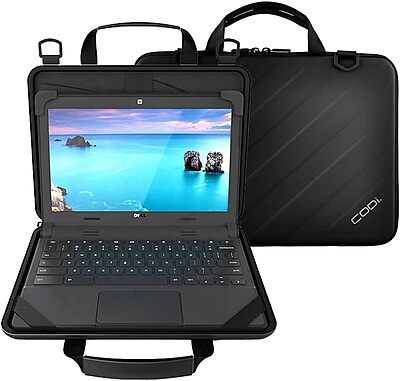CODi Always-On Rugged EVA 11.6" Universal Chromebook Case – Shock-Absorbing, Water-Resistant Laptop Sleeve with Handle & Shoulder Strap