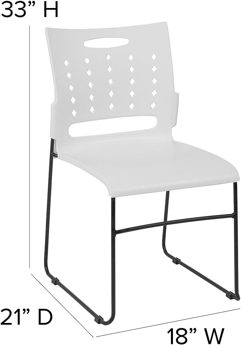 Flash Furniture HERCULES Series 881 lb. Capacity Sled Base Stack Chair with Air-Vent Back