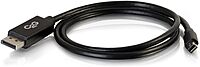 C2G Cables to Go 54301 6-ft Mini DisplayPort to DisplayPort Male/Male Adapter Cable, BK