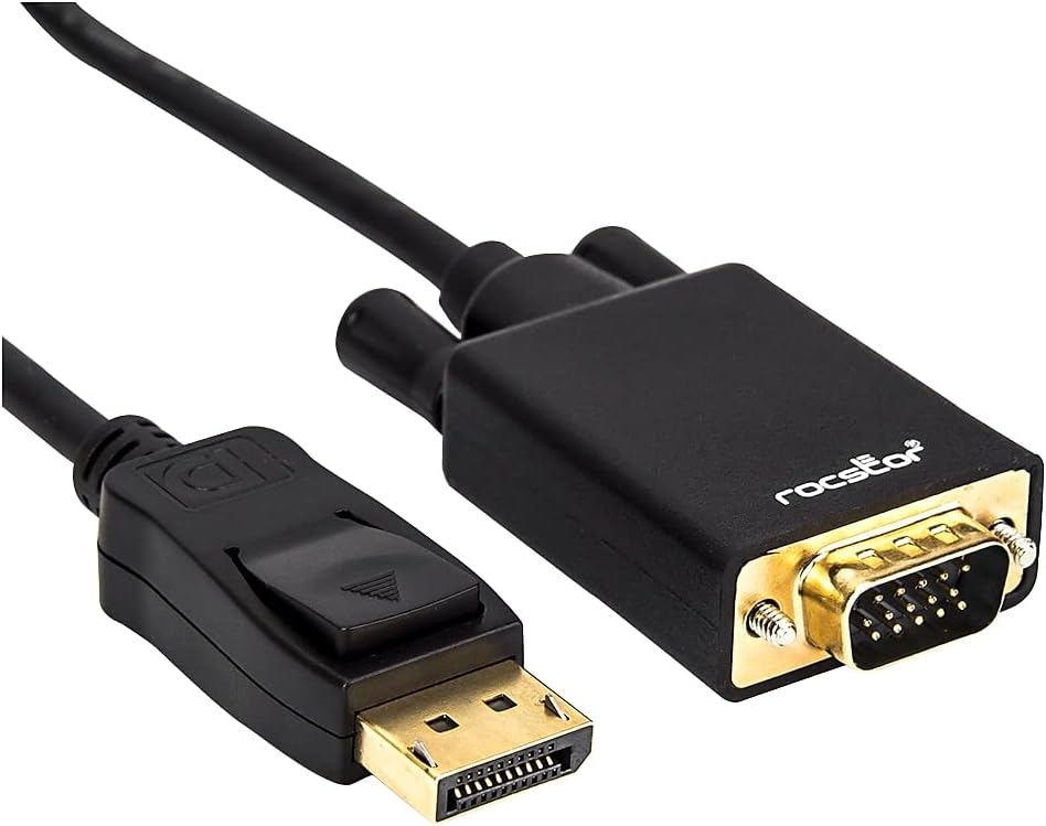 Rocstor Premium 6 Ft Displayport to VGA Cable M/Displayport to VGA Supporting 1920x1200 1080P at 60Hz - DP/VGA Cable