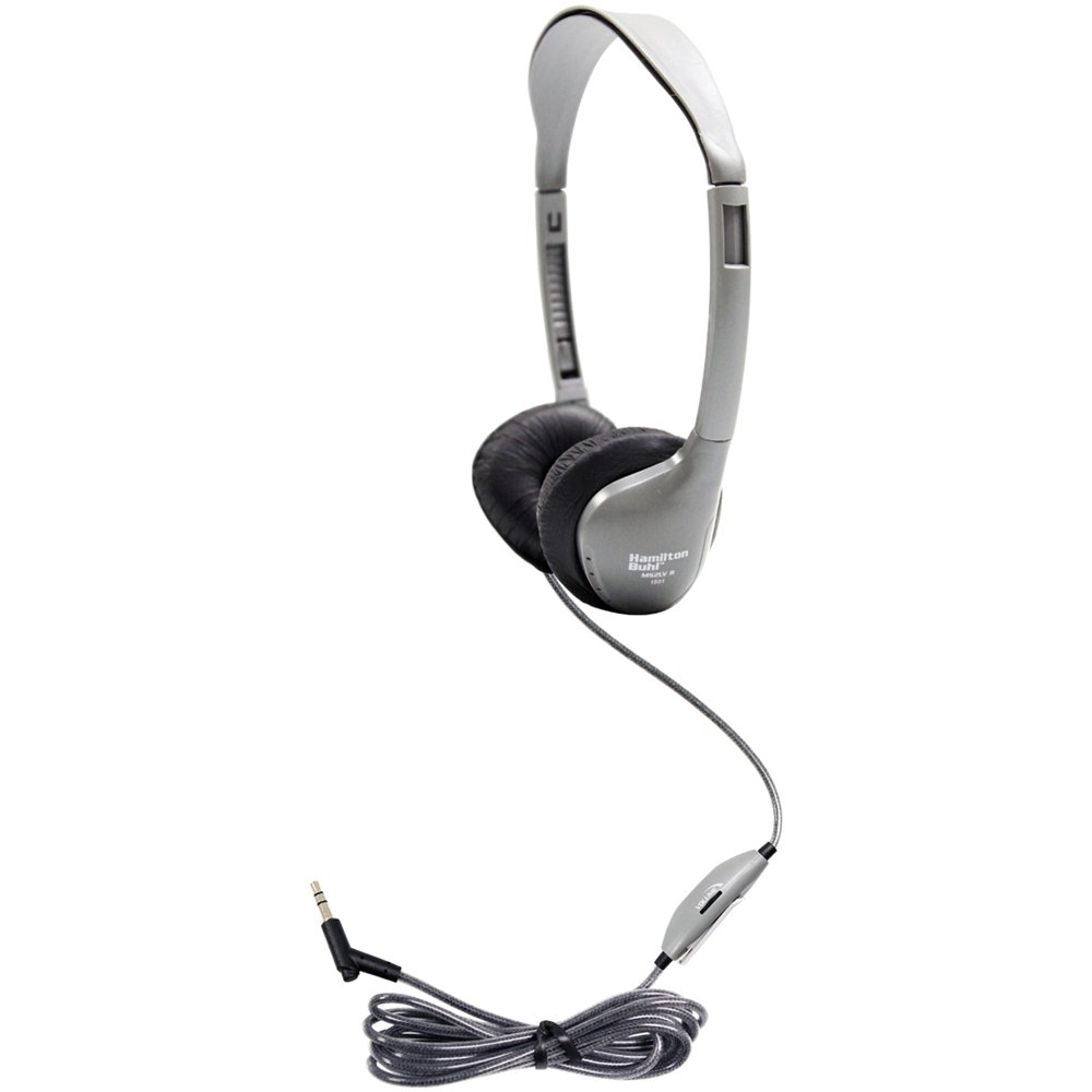 Hamilton Buhl Schoolmate On-Ear Stereo Headphone with Leatherette Cushions and in-line Volume (1) 1 PACK