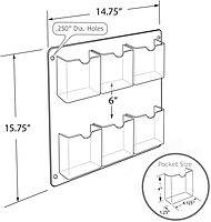 Azar Displays Wall-Mount Brochure Holders, Acrylic, Pack of 2