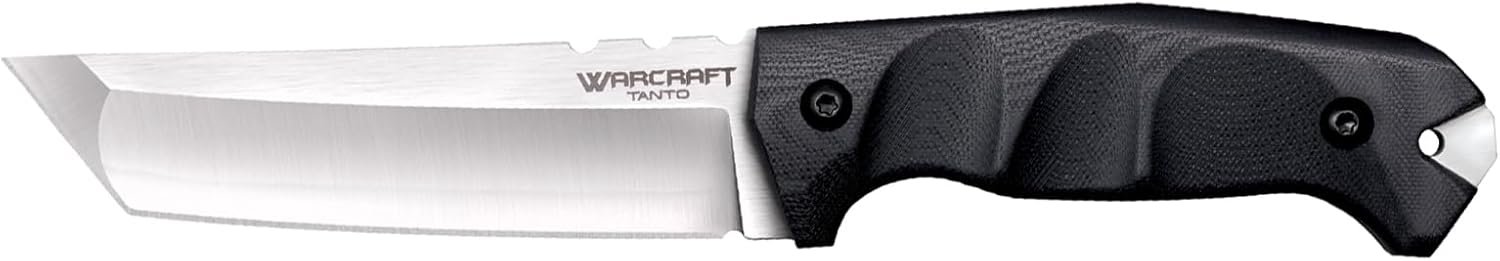 COLD STEEL Warcraft San Mai III Tanto Fixed Blade Knife with G-10 Handle and Secure-Ex Sheath
