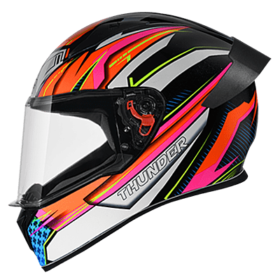 STUDDS THUNDER D8 MATT BLACK N10 ORANGE M/V (L)