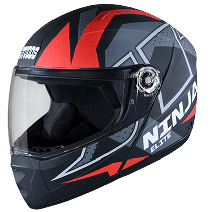 STUDDS NINJA ELITE SUPER D6 MATT BLACK N2 RED C/V  (L)