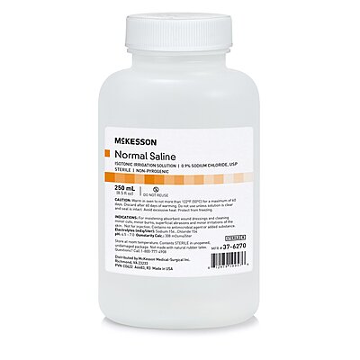 McKesson® Irrigation Solution 0.9% Sodium Chloride 250 mL Bottle Not for Injection McKesson® Irrigation Solution 0.9% Sodium Chloride 250 mL Bottle Not for Injection