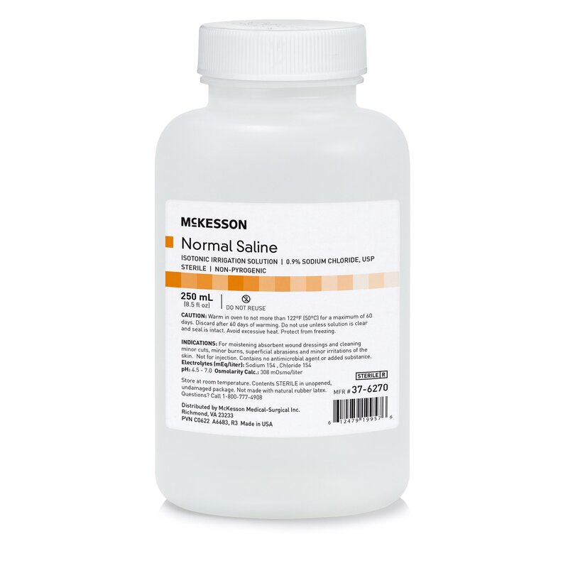 McKesson® Irrigation Solution 0.9% Sodium Chloride 250 mL Bottle Not for Injection